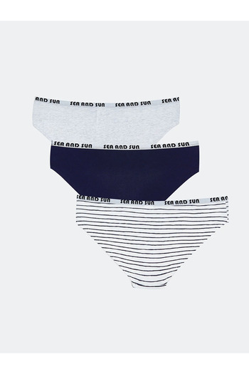 LC Waikiki Young Gray Printed Hipster Panties 3 Pack