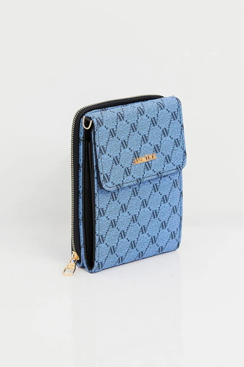 Armine Women's Evening Bag with Chain Strap - 266 Blue Dots