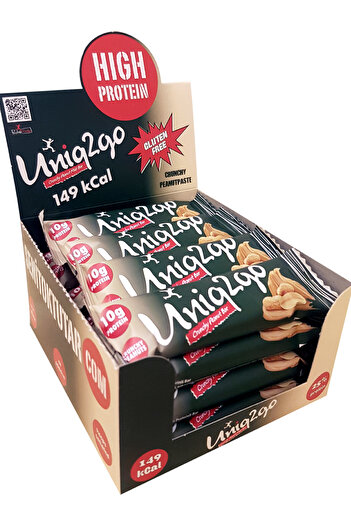 Uniq2Go Crunchy Midi Protein Bar with Peanut Butter - 40g Box of 16