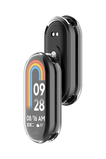 Dexmon Transparent Silicone Case and Screen Protector Compatible with Xiaomi Mi Band 8 Mi Band 9