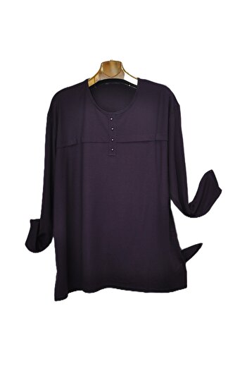 elma abone Plus Size Mother Combed Cotton Blouse