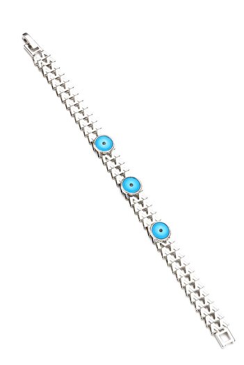 Modex Silver Color Evil Eye Bracelet (18cm)