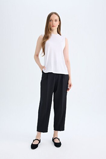 DeFacto Relax Fit Sleeveless Basic Plain T-Shirt Tunic D8706Ax24Hs