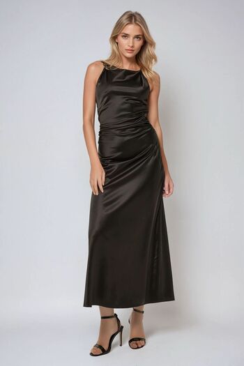 Hiccup Square Neck Satin Maxi Dress
