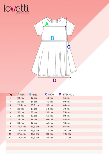 LOVETTI Lovely Letters Girl's Patterned Short Sleeve Dress