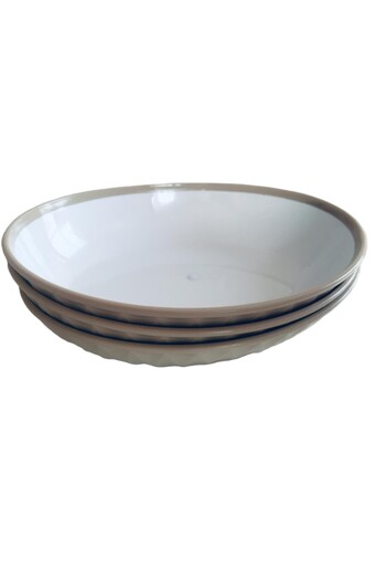 Happy Life 3-Piece Prism Boat Plate-2426 & Cream