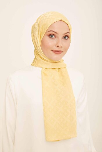 Armine Trend Jan Jan Yellow Geometric Pattern Jacquard Shawl 5-22041
