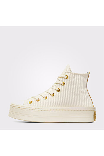Converse Chuck Taylor All Star Modern Lift Platform Corduroy Kadın Krem Sneaker