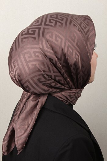 PİRAMİT Golden Jakar Eşarp Grift Desen 4118-6 Mocha