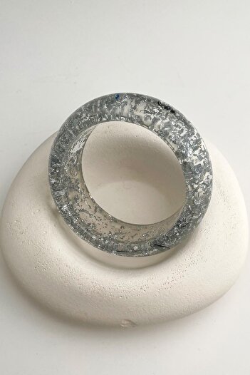 Modex Gray Gilt Detailed Handcuff Bracelet (6.5cm)