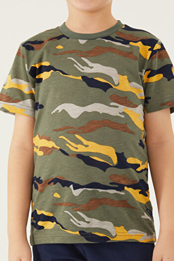 Rolypoly Military Camouflage Yeşil Erkek Çocuk Bermuda Takım