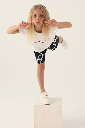 Rolypoly Girl's White Shorts Set