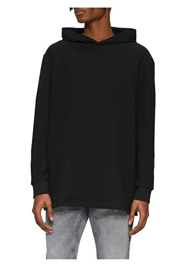 QS by s.Oliver Longsleeve with Hood and Ribbed Structure