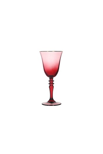 Porland Claret Red Gold Gilded Footed Water Glass 270 Cc
