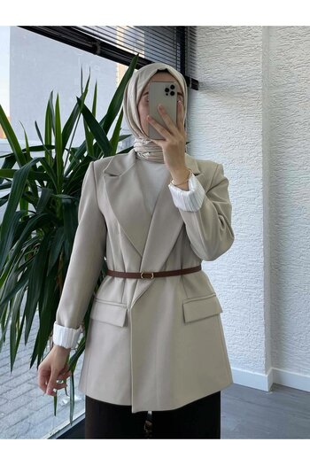 MELEK ARAZ Women's Jacket with Stone Lining Detail