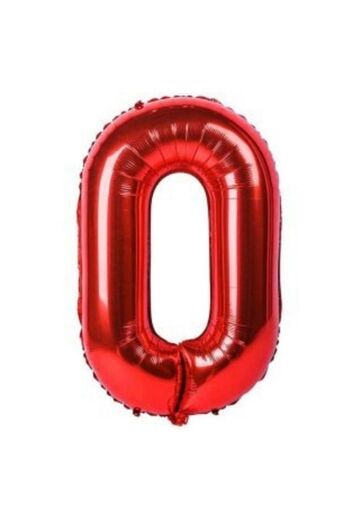 parti sürprizi Red 0 Numeral Foil Balloon 40 cm 1 Piece