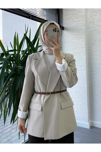 MELEK ARAZ Women's Jacket with Stone Lining Detail