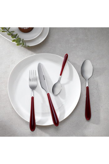Schafer Mona 24 Piece Fork Spoon Knife Set-Red02