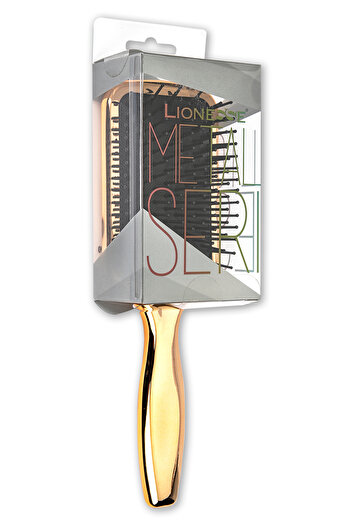 Lionesse Hair Brush 8590 Gold - Large Surface, Easy to Comb, Metallic Color