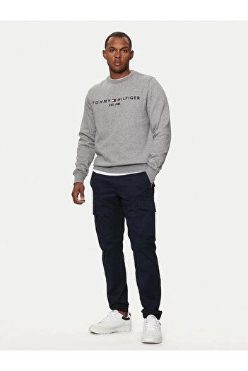 Tommy Hilfiger Plus Φούτερ Tommy Hilfiger Regular Fit TH FLEX με λογότυπο, ναυτικό μπλε