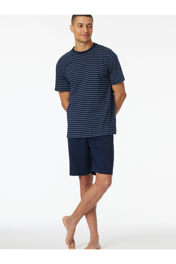 Schiesser Pyjama Schlafanzug kurz - Casual Essentials Schlafanzug Schlafmode Bequem