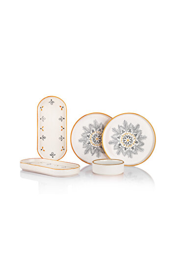 Schafer Sunny 4-Person Breakfast Set - 10 Pieces, Coffee Color