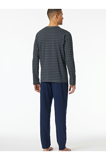 Schiesser Pyjama Schlafanzug lang - Casual Essentials Schlafanzug Schlafmode Bequem
