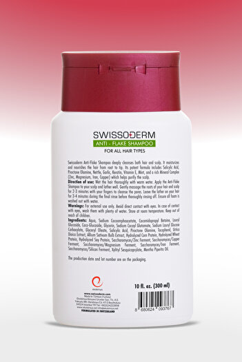 Swissoderm Anti-Dandruff and Anti-Splitting Shampoo Moisturizing and Repairing Care for All Hair Types 300ml