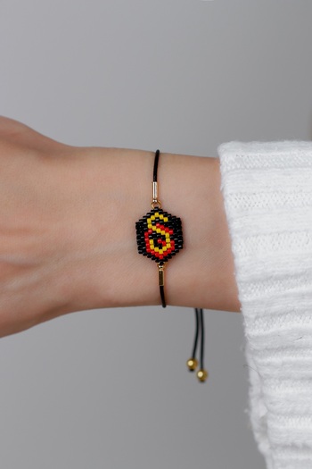 Kübüşün Atölyesi Ka-020 Miyuki Fan Bracelet - Yellow Red Lion Cimbom Gs Emblem