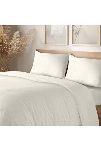 Evim 100% Cotton Akfil Duvet Cover Set Double 200X220 cm Off White