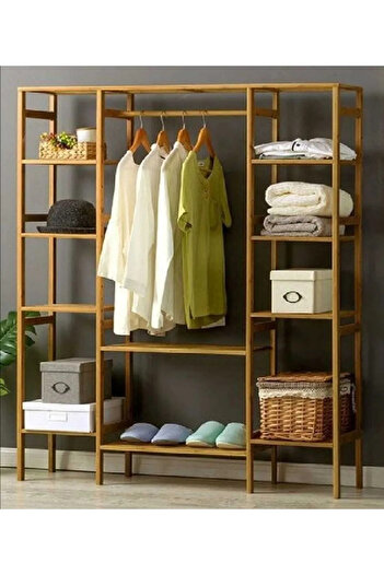 BRK Design Ahşap Açık Gardırop 150*140*25 B Gardırop