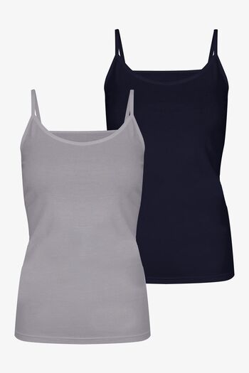 koza iç giyim Women's 2-Piece Cotton Basic Rope Strap Tank Top