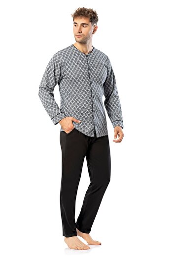 ERDEM İÇ GİYİM Gri Erdem Iç Giyim Erkek Kışlık Pijama Takımı