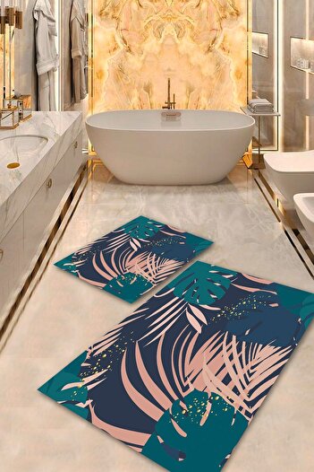 Aldora Machine Washable Stain Resistant Multi Pvc Leather Non Slip Base Design Bathroom Toilet Set Without Eaves B