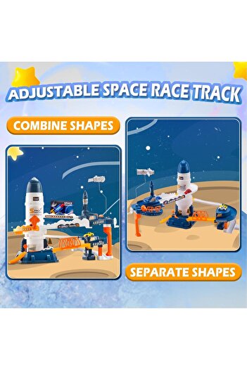 COOYA Space Toy Cars,Kids Parking Set,with Breakout Tracks,Launcher Feature