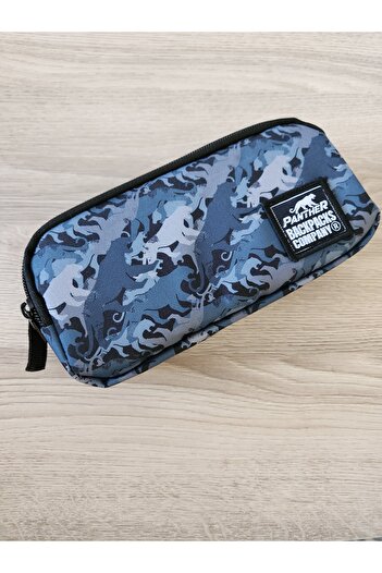 Panther Panther Patterned 2 Compartment Quality Pen Bag