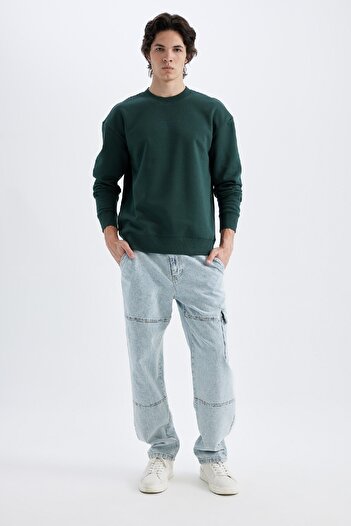 DeFacto Φούτερ με στάμπα Crew Neck Box Fit X8282az24au