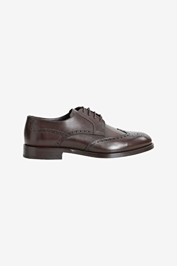 ALTINYILDIZ CLASSICS Men's Brown 100% Leather Laced Comfortable Classic Shoes