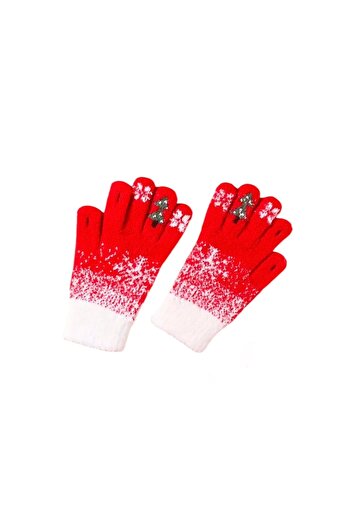 Hayalet Knitwear Soft Gloves Winter Patterned Phone Comfort