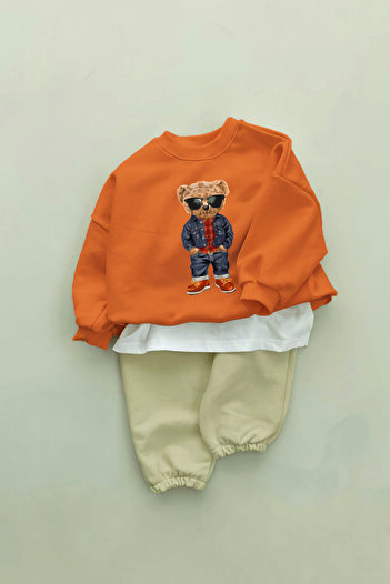 ADABEBEK New Season Boy Cool Bear Printed 2-Piece Baby Set 11143