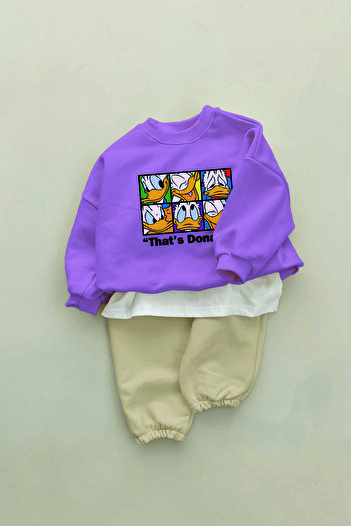 ADABEBEK New Season Hey Duck Cartoon Character Printed 2-Piece Baby Set 23293