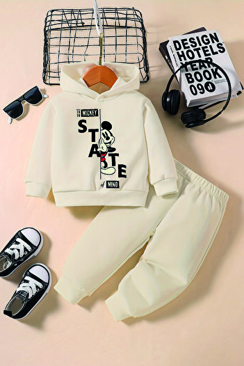 ADABEBEK Premium State Mickey Printed Hoodie 2-Piece Baby Set 232365