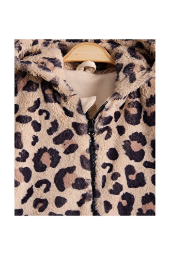 CİCHLİD Girl Plush Leopard Patterned Fur