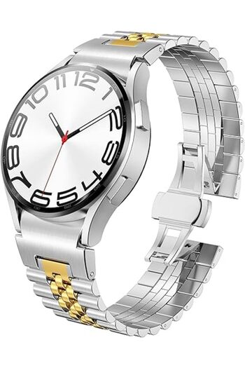 UnDePlus Metal Band 3 for Samsung Galaxy Watch 4 - 5 6 7 Fe 40 40 44 Classic 42 43 46 47 mm Clip Stripe