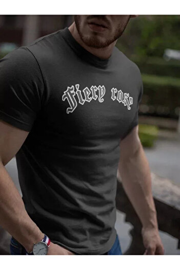 trend butikk Emiray Store Men's Crew Neck Printed Oversize T-Shirt - Black Black Men's T-Shirt