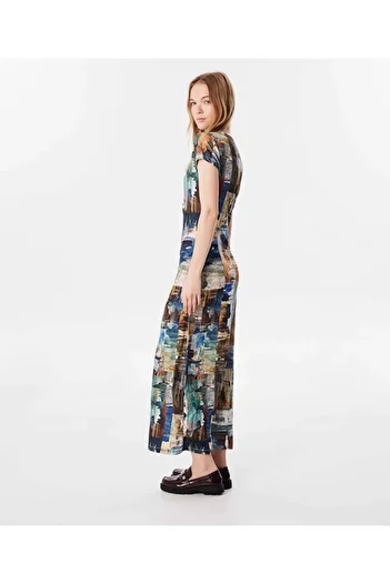 Twist Midi Printed Dress