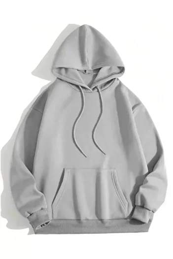 Kokosh moda Gray Men's Sweat - Plain Hooded