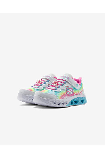 SKECHERS Flutter Heart Lights - Groovy Swirl Büyük Kız Çocuk Beyaz Işıklı Spor Ayakkabı 303253l Wmlt