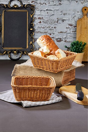 Cooker Natural Wicker Hand-Woven Square Bread Basket
