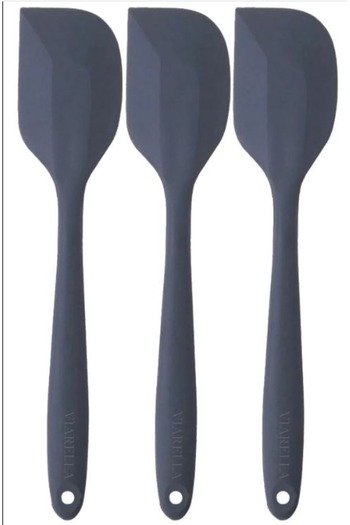 AKTURK HOME Set of 3 Gray Flat Silicone Spatulas